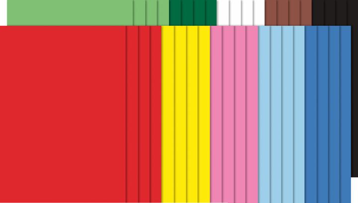 Immagine prodotto Folia Tonkarton, DIN A4, 160 g/qm, glatt, farbig sortiert (160 g/m², 500 x)