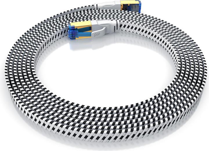 Image du produit Primewire Câble réseau CAT 8 Gaine plate en coton - Câble patch LAN Câble de données - Câble plat - Câble (U/FTP, CAT8.1, 5 m)