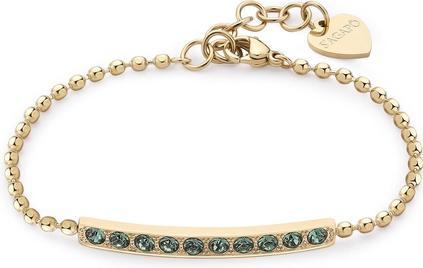 Produktbild Sagapo S'AgapÃµ - Elegant gold plated bracelet with green Dazzly crystals SDZ19 (18.50 cm, Edelstahl)