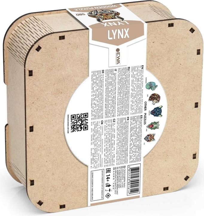 Image du produit Eco Wood Art Puzzle en bois L - Lynx (Dans une boîte en bois) (580 pièces)