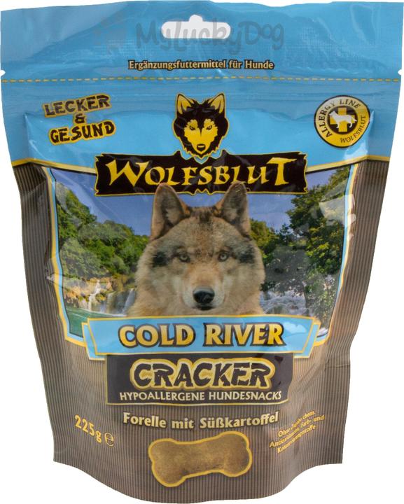 Wolfsblut Cracker dog snacks Cold River with trout 225 g (Junior, Adult, Senior, 1 pcs., 225 g)