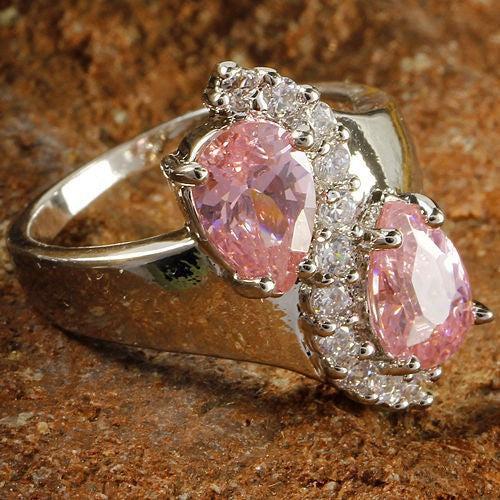 Produktbild Hermex versilberter Ring mit Rosa Saphir / Zirkonia - Gr. 62 / Size 10 (10)