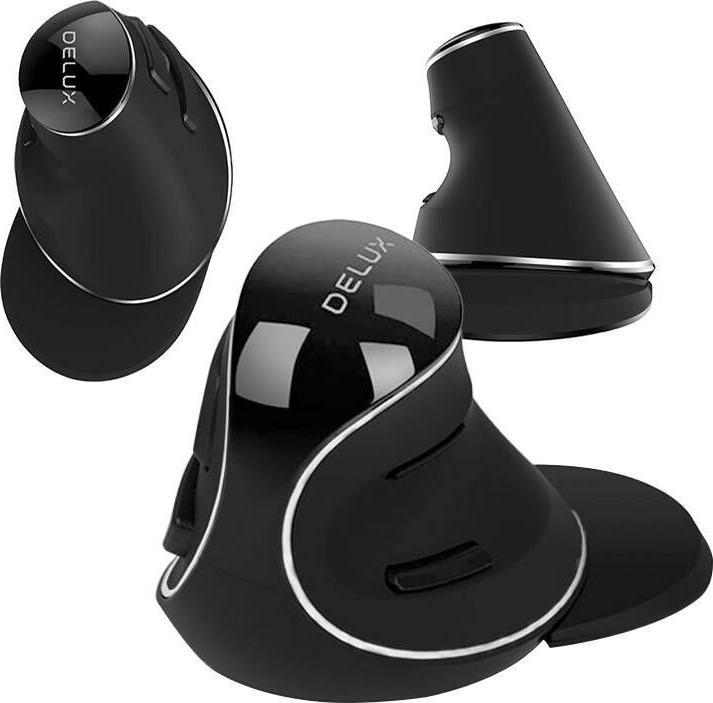 Produktbild Delux Wireless Vertical Mouse M618PD BT/2.4G 4200DPI 3 devices (Kabellos)