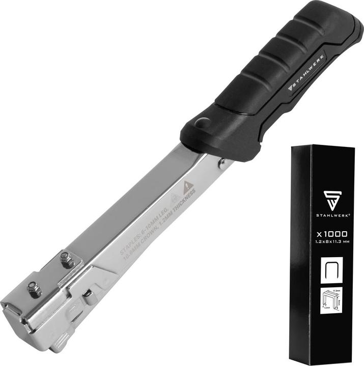 Produktbild Stahlwerk Hammertacker Schlagtacker Handtacker Klammergerät + 1000 Klammern