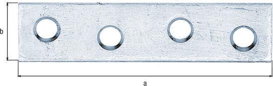 Actual product image Alberts Flat connector 60 x 15 mm, galvanised yellow (Flat connectors, 100 pcs.)