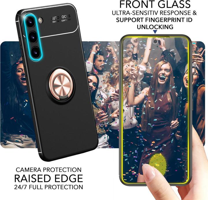 Produktbild Nalia Matte Ring Silikon Hülle mit 2x Displayschutz (Samsung Galaxy S23+)