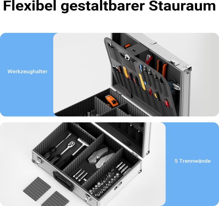 Produktbild Wiltec Alu Universalkoffer 46x33x15,2cm Werkzeugkoffer Schaumstoff Transportbox
