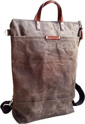 Produktbild Only-Bags.Store Rucksack aus gewachstem Canvas – Kaffeebraun, umwandelbarer Rucksack, Windelrucksack, A3, Rucksäcke