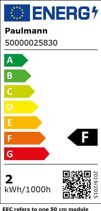 Energy Label Paulmann Pro Strip Silver P25 (Warm white, 500 cm, Indoor)
