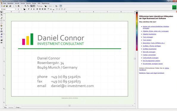 Actual product image Sigel BusinessCard Software (85 x 55 mm)