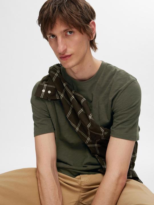 Actual product image Selected Homme Flame yarn cotton T-shirt (S)