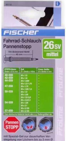 Produktbild Fischer Fahrradschlauch 26 Zoll 85110 (Presta (SV), 26", 48 mm)