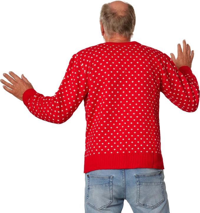 Image du produit tectake Pull de Noël Tempête de neige rouge-blanc (M)