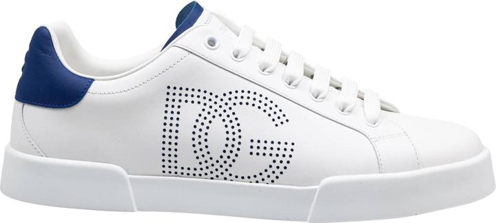 Dolce & Gabbana portofino light sneakers in white and blue leather (42)