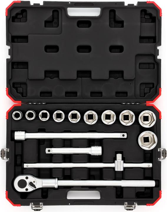 Produktbild Gedore Red red Steckschlüsselsatz, 14-teilig, Mit Umschaltknarre, Ratsche, Steckschlüssel, 3/4" (36 mm, 43 mm, 42 mm, 23 mm, 48 mm, 37 mm, 28 mm, 44 mm, 38 mm, 32 mm, 31 mm, 50 mm, 39 mm, 49 mm, 22 mm, 33 mm, 26 mm, 34 mm, 46 mm, 40 mm, 27 mm, 29 mm, 45 mm, 24 mm, 25 mm, 30 mm, 41 mm, 47 mm, 35 mm)