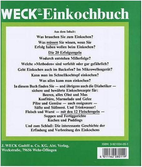 Image du produit Weck Einkochbuch (Allemand, 2001)