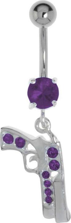 Actual product image Bijouteria Bellypiercing (Silver 925, Surgical steel 316L, Crystal)