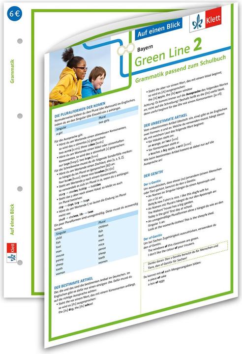 Actual product image Green Line 2 Bayern Klasse 6 - Auf einen Blick. Grammatik passend zum Schulbuch - Klappkarte (6 (German, 2018)