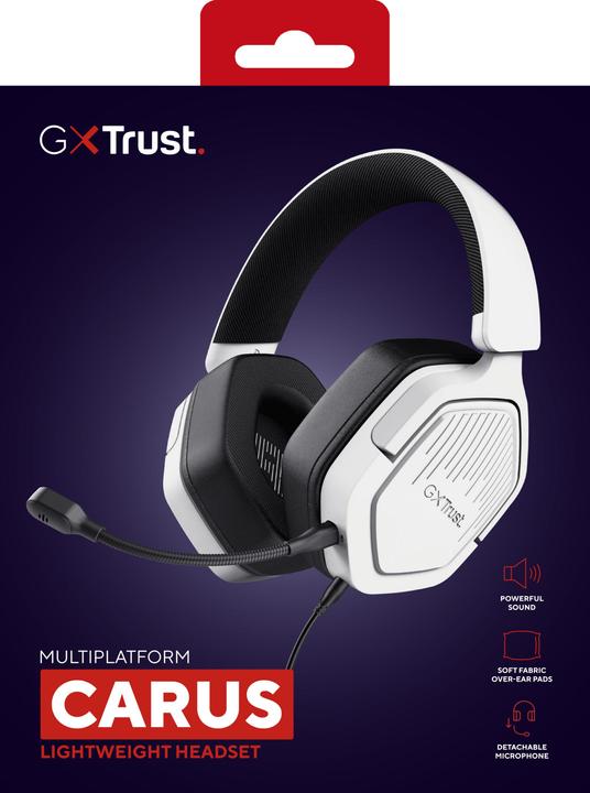 Image du produit Trust Gxt492w Casque Carus Blanc (Filaire)