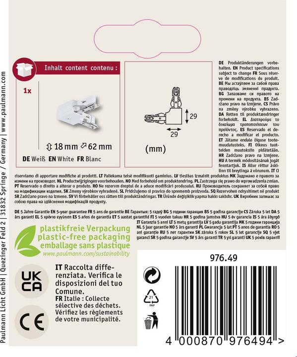 Immagine prodotto Paulmann Connettore a L URail
