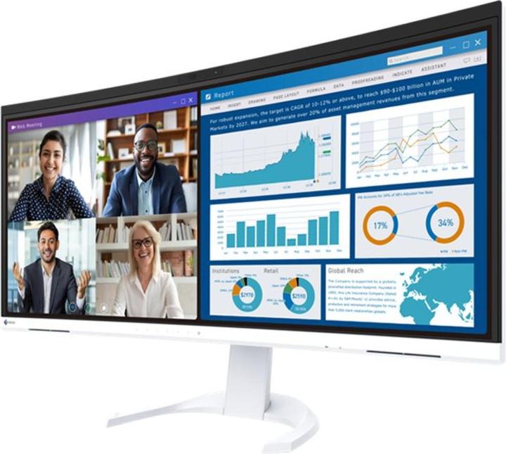 Actual product image Eizo 86.7cm (34.1") EV3450XC-WT 21:9 4K 2xHDMI+DP+USB-C Curv (3440 x 1440 pixels, 34.10")