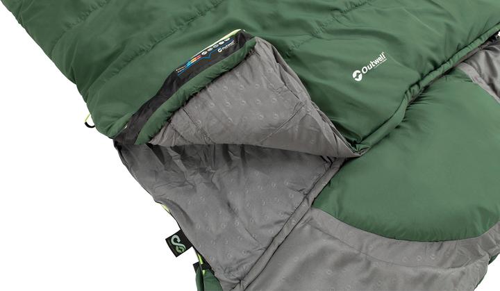Actual product image Outwell Contour Lux XL polyester sleeping bag, green (235 cm)