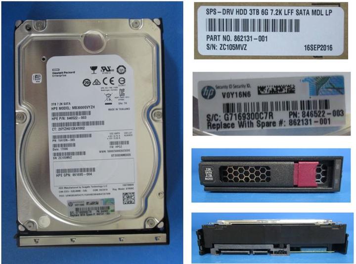 Produktbild HPE DRV HDD 3TB 6G 7.2K LFF SATA (3 TB, 3.5")