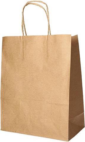 Produktbild Papstar Papier-Tragetasche, 440 x 320 x 170 mm, braun aus Kraftpapier, 70 g/qm, Tragkraft: 9 kg, mit Tragek (25 Stück)