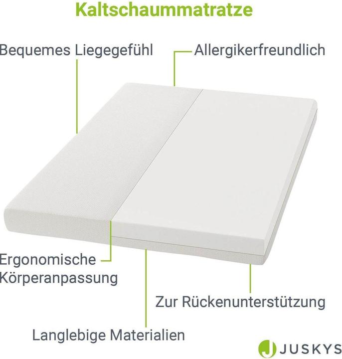 Immagine prodotto Juskys Kaltschaummatratze (80 x 160 cm, Nucleo di schiuma)