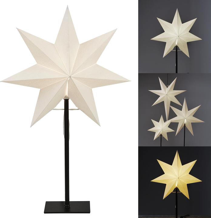 Produktbild Star Trading Papierstern on base FROZEN weiss 34x55cm 1 LED E14