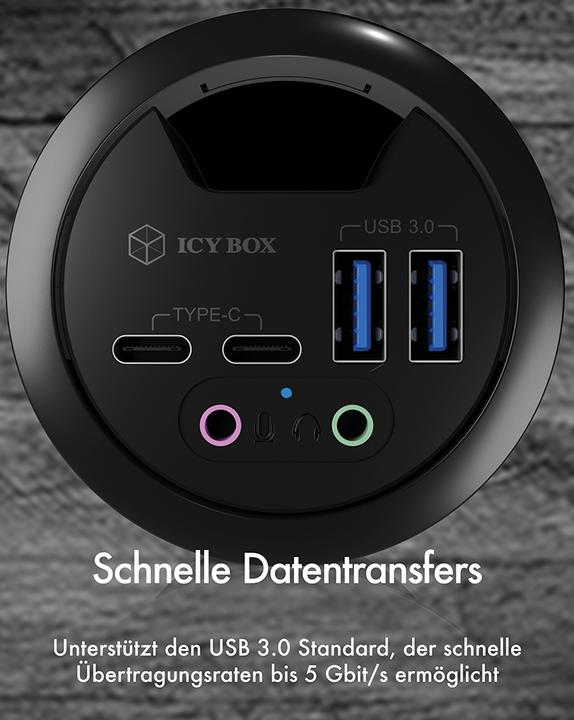 Actual product image Icy Box IB-HUB1403B (USB-A, 4 Ports)