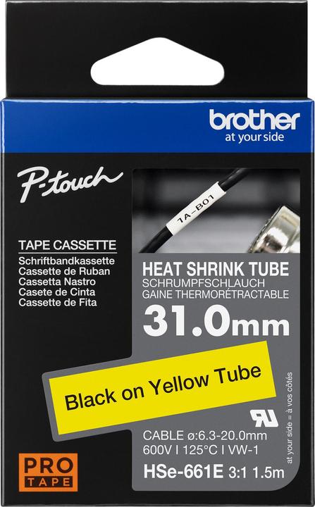Actual product image Brother Heat shrink tube black/yellow (3.10 cm, Yellow)