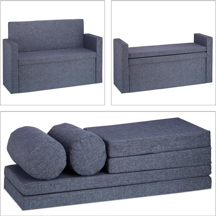 Actual product image Relaxdays Storage Bench with Backrest and Pillows (115 cm)