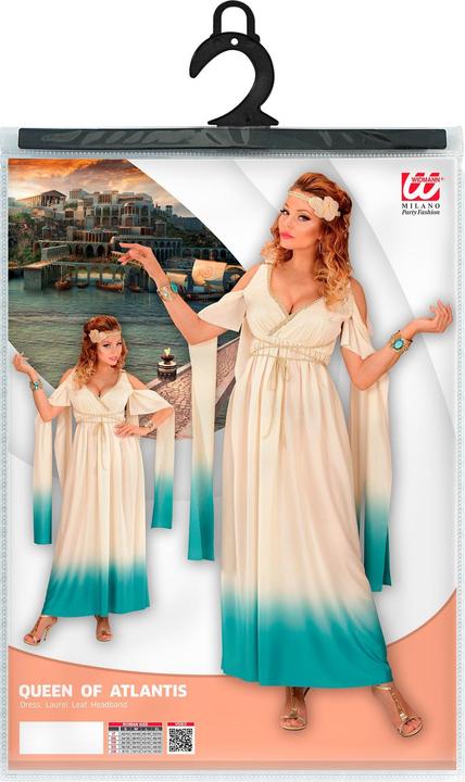 Actual product image Widmann QUEEN OF ATLANTIS (dress, laurel wreath as headband), L (L)
