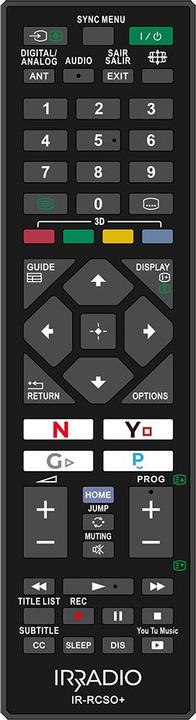 Actual product image Irradio Dedicated remote control compatible with all SONY TVs and SMART TVs, Mod. IR-RCSO+ (Device-specific remote control)