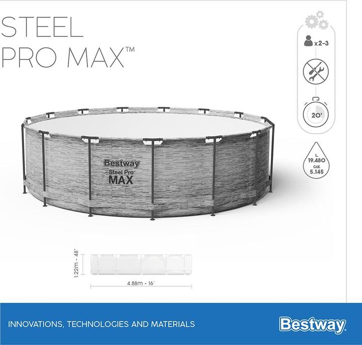 Produktbild Bestway Steel Pro Max Pool Set (Ø 488 x 122 cm)