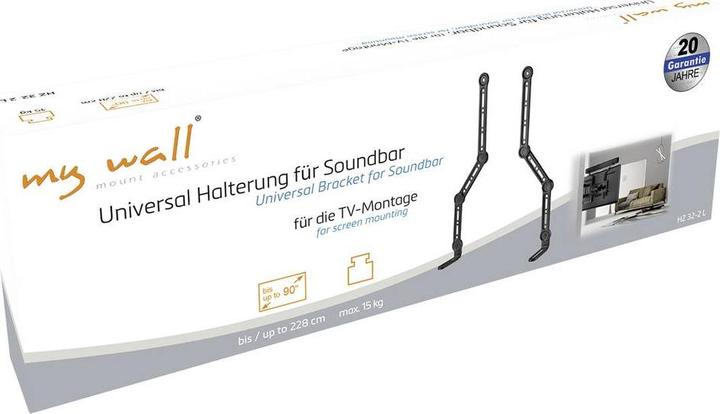 Immagine prodotto myWall Staffa per soundbar HZ32-2L (1 pz., Installazione a parete, Perno di rotazione, Rotante, Inclinabile)