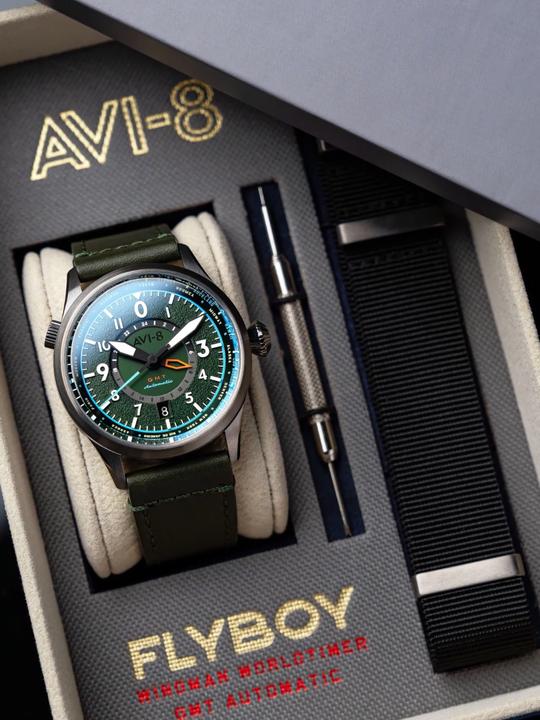Produktbild AVI-8 AV-4120-05 Wingman Worldtimer GMT (Fliegeruhr)