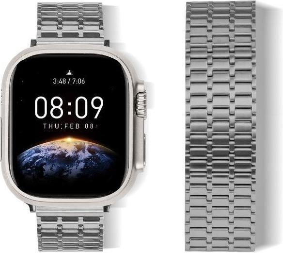 Actual product image MU Classic Stainless Steel Series Stainless steel bracelet (24 mm, 42 mm, 44 mm, 45 mm, Stainless steel, Apple Watch Series 8, Apple Watch Series 3, Apple Watch Series 9, Apple Watch Series 1, Apple Watch Series 2, Apple Watch Series 7, Apple Watch Series 4, Apple Watch SE, Apple Watch Series 6, Apple Watch Series 5)
