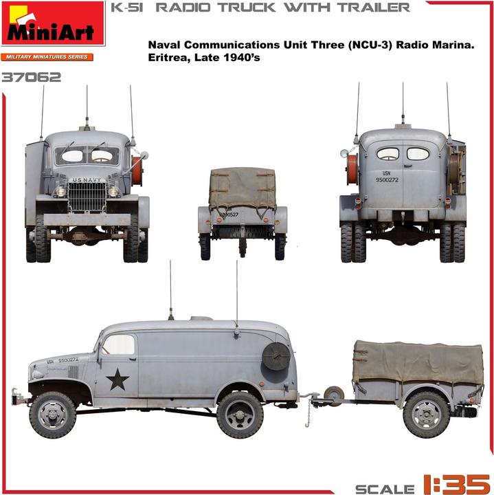Actual product image 1:35 K-51 radio truck with trailer