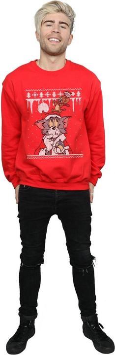 Actual product image Tom & Jerry Mens Christmas Fair Isle Sweatshirt (M)