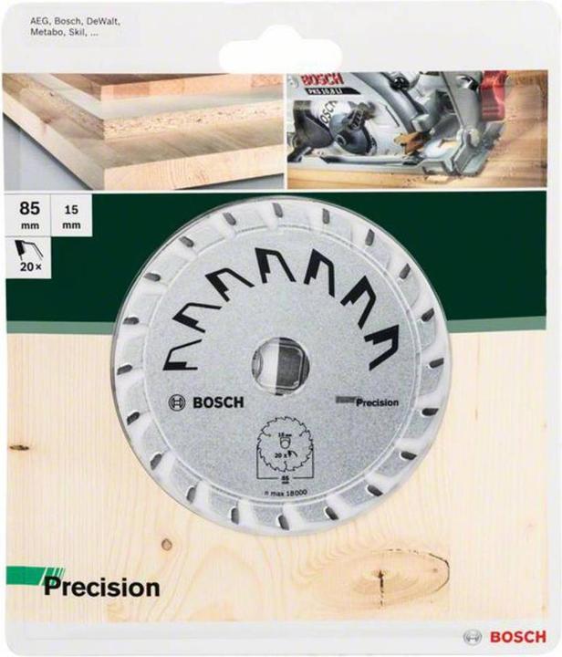 Produktbild Bosch Zubehör Kreissägeblatt Precision 85 x 15 x 1,1 mm, 20