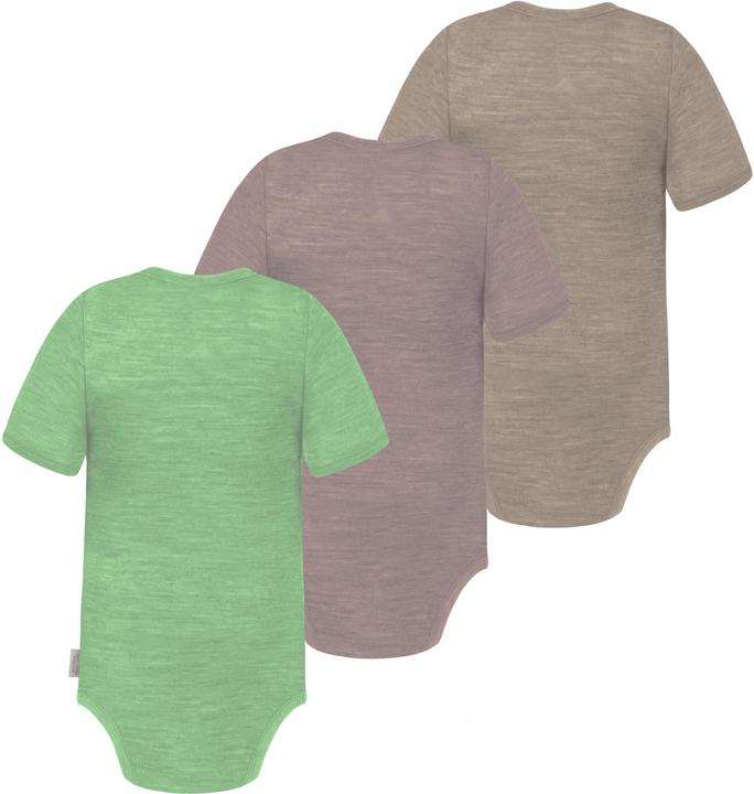 Actual product image Normani Set of 3 baby merino bodysuit short sleeves "Tauranga" - 9295 (62)