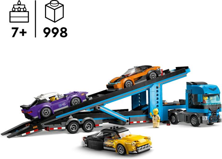 Immagine prodotto LEGO Trasportatore di auto con auto sportiva (60408, LEGO City)