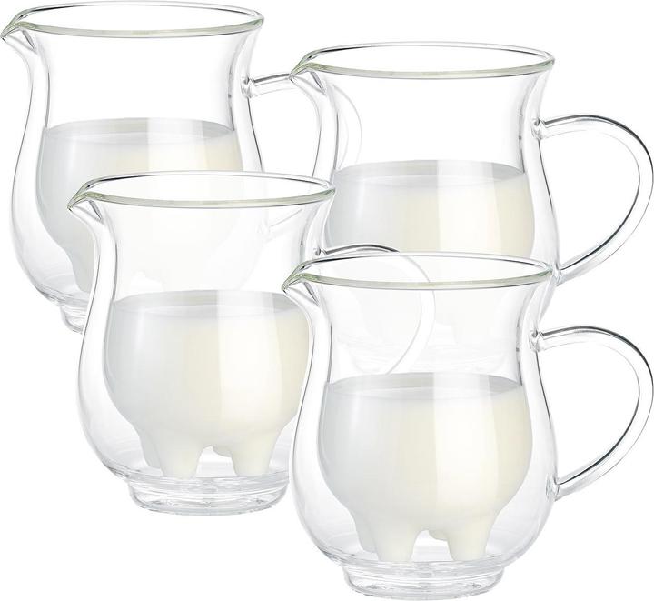 Immagine prodotto Cucina di Modena Set di 4 bricchi di latte a doppia parete con un design divertente di mammelle (0.20 l)