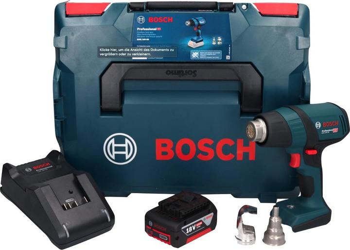 Produktbild Bosch Professional Bosch GHG 18V-50 Professional Akku Heissluftgebläse 18 V 300° C / 500° C + 1x Akku 5,0 Ah + Ladegerä
