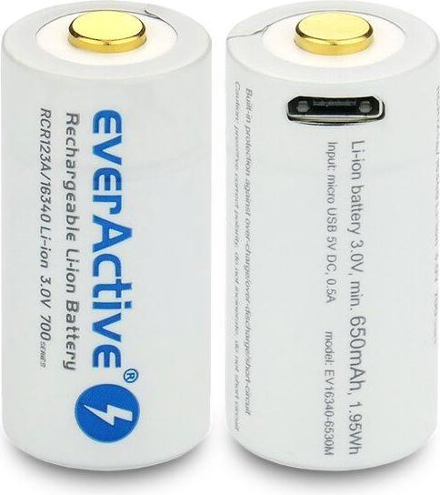 Image du produit Everactive 16340 / RCR123A 3V 700 mAh - Batterie rechargeable (1 pcs, RCR123A, 650 mAh)