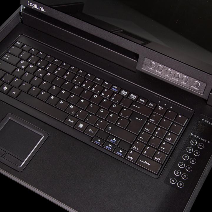 Produktbild LogiLink 17" LCD KVM Konsole mit KVM Switch, 8 Port, schwarz