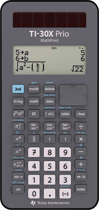 Actual product image TI School calculator TI-30 X Prio Mathprint 30XPRIO/FC (Solar cells)