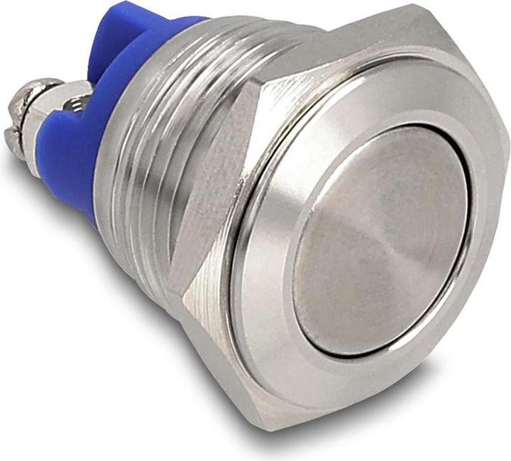 Produktbild Delock Drucktaster zum Einbau 16 mm 2 x Schraubklemme Taster flach